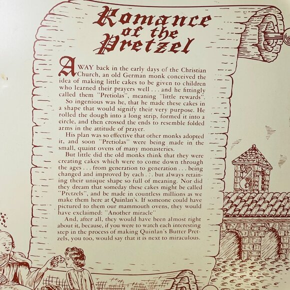 Quinlan’s Tin Vintage Romance Of The Pretzel 12” Tin Container W Floral Design - Picture 4 of 15